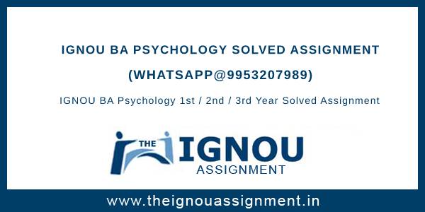 ignou assignment ba psychology